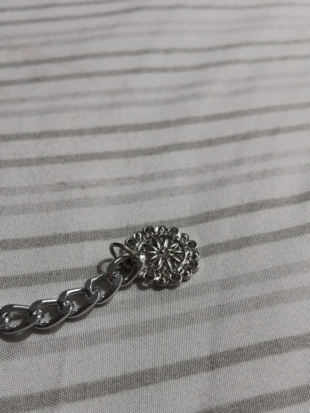 Silver Multi-Chain Belt with Decorative Medallion